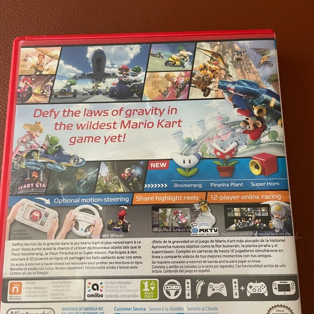 Nintendo Mario Kart 8 (Wii U) - Red Case with Colorful Cover Art